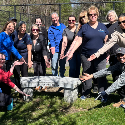 St Marys Bank volunteering at park